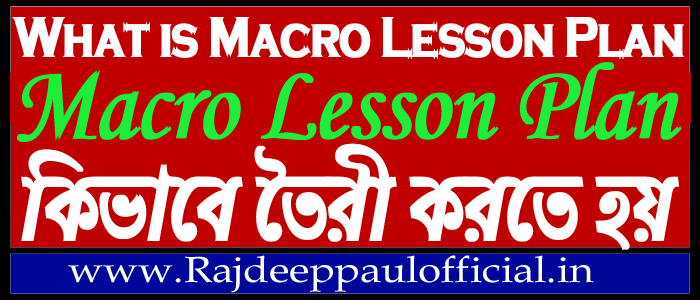 How to write Macro Lesson Plan